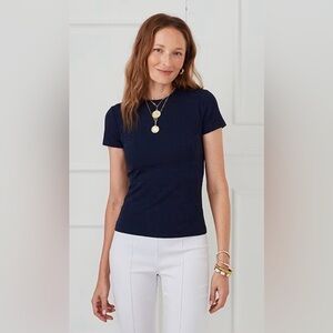 J McLaughlin Women's Short Sleeve Knit Top - Navy